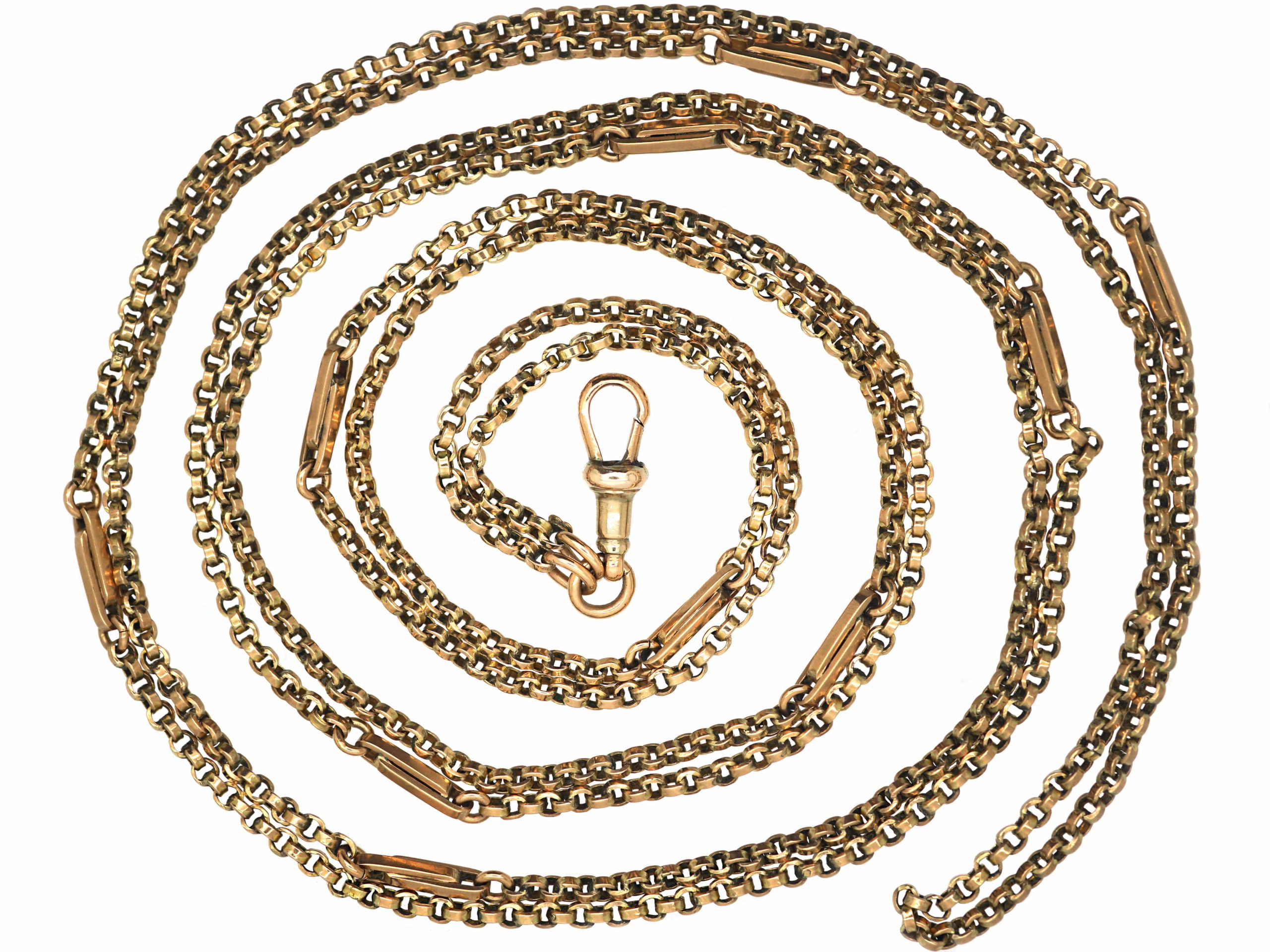 Victorian 9ct Gold Fancy Link Guard Chain Victorian 9ct Gold Fancy Link Guard Chain