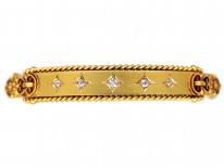 Victorian 15ct Gold Five Stone Diamond Bangle