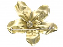 Theodor Fahrner Silver Gilt & Marcasite Flower Brooch