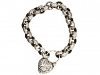 Regency Silver Bracelet With Heart Padlock