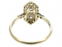 Art Deco 18ct Gold & Platinum, Diamond Rectangular Ring With Diamond Shoulders