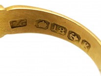 Edwardian 18ct Gold Three Stone Diamond Gypsy Ring