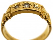 Edwardian 18ct Gold Three Stone Diamond Gypsy Ring