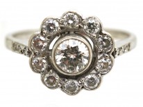 Edwardian 18ct White Gold & Diamond Cluster Ring