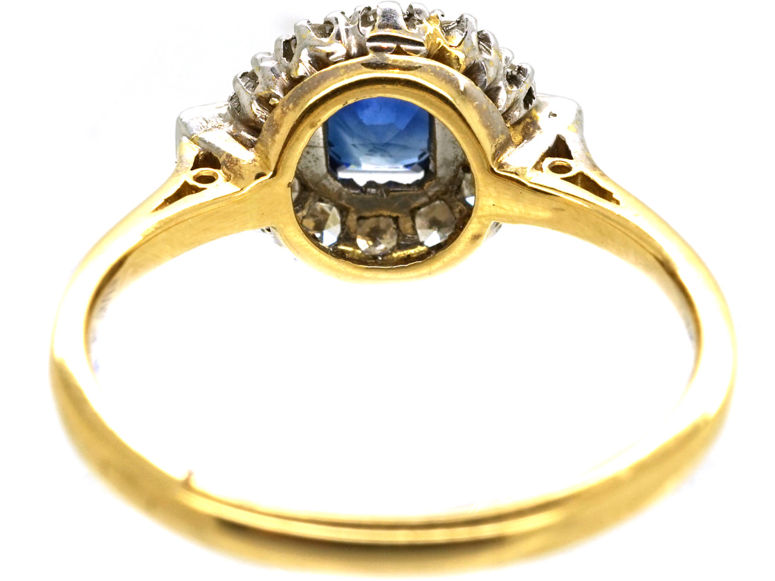 Art Deco 18ct Gold & Platinum, Sapphire & Diamond Ring (128K) | The ...