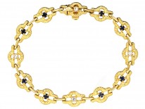 French 18ct Gold Sapphire & Diamond Bracelet