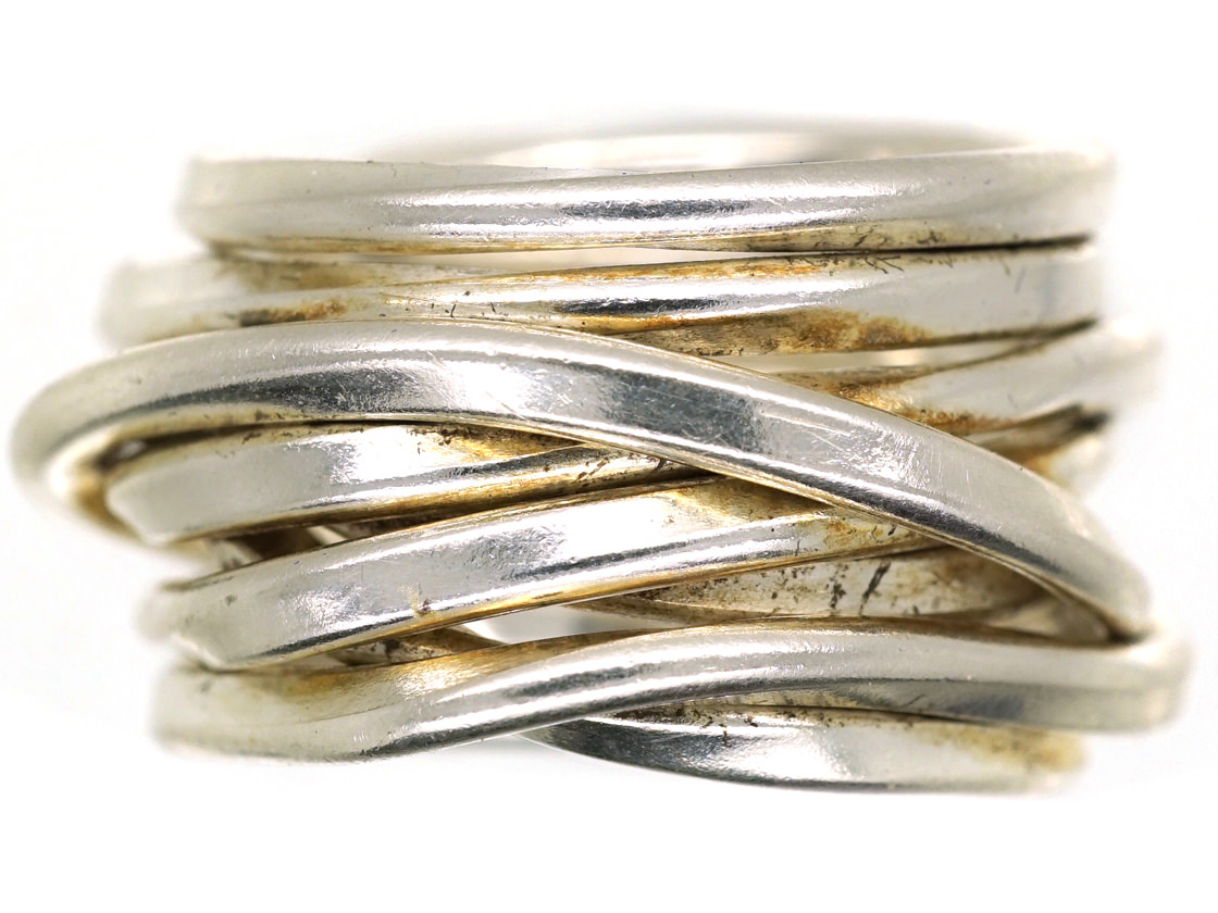 Silver Wide Coiled Ring (109K) | The Antique Jewellery Company