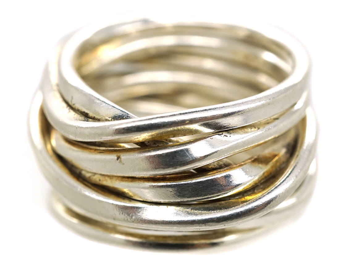 Silver Wide Coiled Ring (109K) | The Antique Jewellery Company