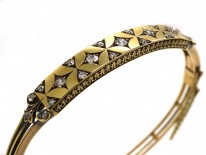 Edwardian 15ct Gold Bangle Set With Diamonds