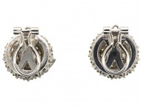 18ct White Gold Diamond & Pearl Cluster Earrings