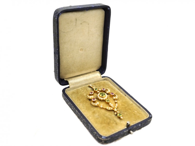 Edwardian 15ct Gold Suffragette Pendant in Original Case