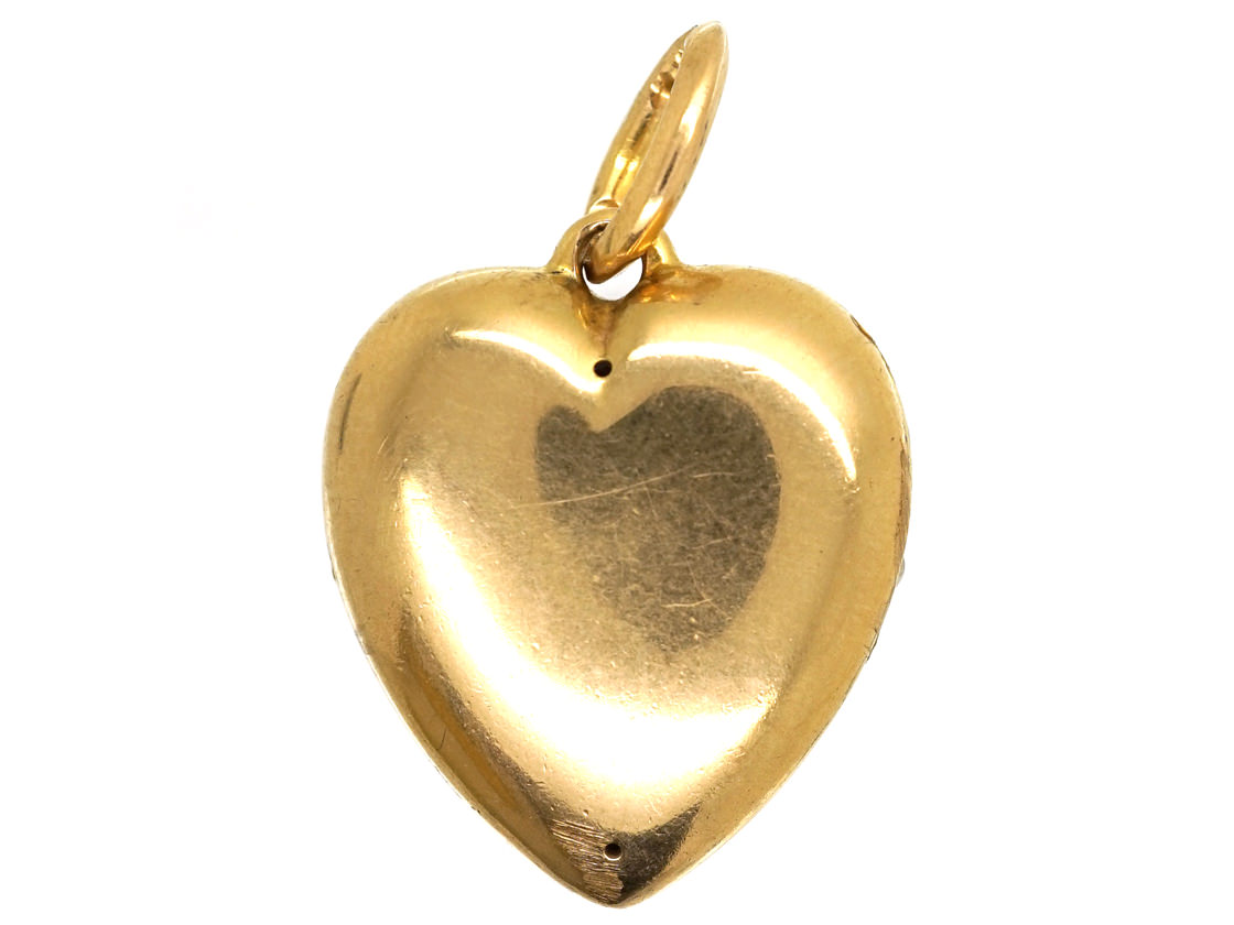 15ct Gold, Diamond & Natural Split Pearl Pave Set Heart Pendant (143K ...