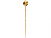 Edwardian 15ct Gold Knot Stick Pin Set With a Sapphire