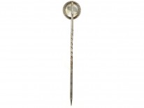 Edwardian Silver & Moonstone Man in the Moon Stick Pin