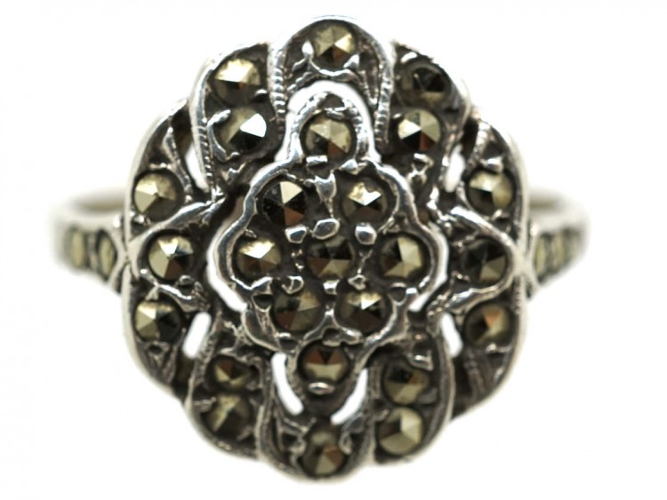 Silver & Marcasite Cluster Ring