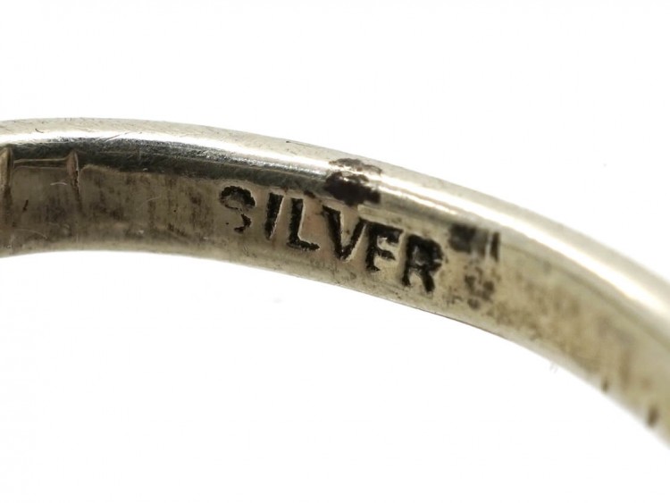 Art Deco Silver, Marcasite & Haematite Ring