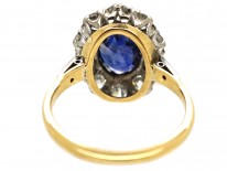 18ct Gold & Platinum, Sapphire & Diamond Oval Cluster Ring