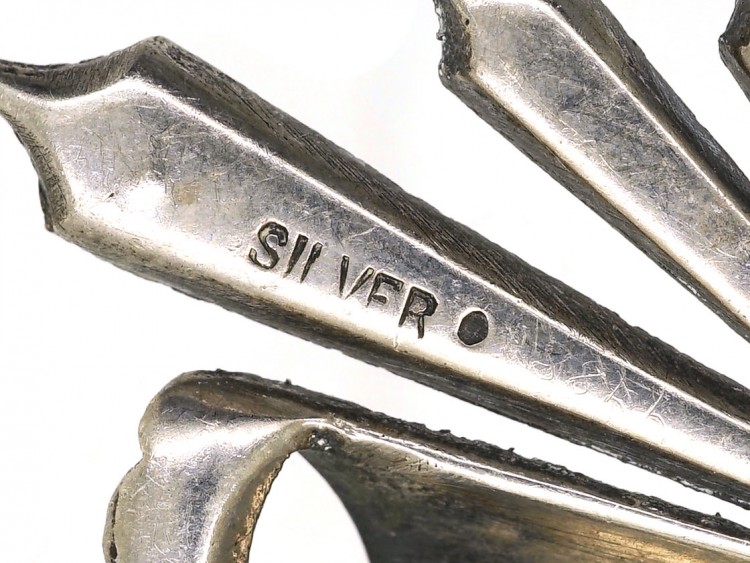Art Deco Silver & Paste Bow Brooch