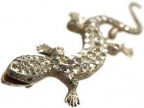 Art Deco Silver & Paste Lizard Brooch