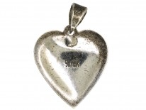 Silver & Marcasite Heart Pendant