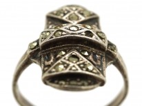 Art Deco Silver & Marcasite Rectangular Ring