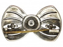 Victorian Silver & Paste Bow Brooch