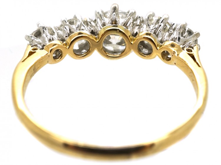 18ct Gold & Platinum, Diamond Five Stone Ring