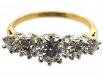 18ct Gold & Platinum, Diamond Five Stone Ring