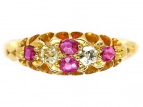 Victorian 18ct Gold, Diamond & Ruby Ring