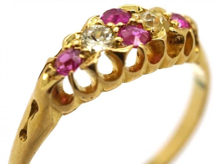 Victorian 18ct Gold, Diamond & Ruby Ring