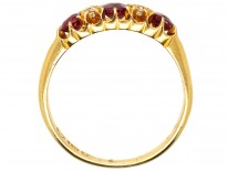 Edwardian 18ct Gold, Three Stone Ruby & Diamond Ring