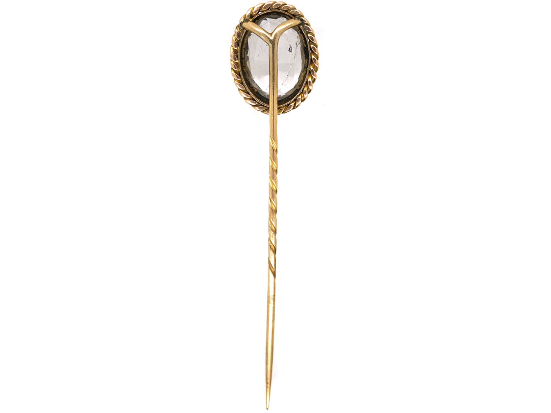 Victorian 15ct Gold, Oval Pale Aquamarine Tie Pin (11SS) | The Antique ...