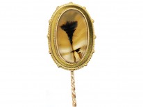 Victorian 18ct Gold & Dendritic Agate Tie Pin