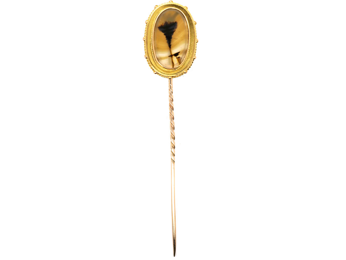 Victorian 18ct Gold & Dendritic Agate Tie Pin (8SS) | The Antique ...