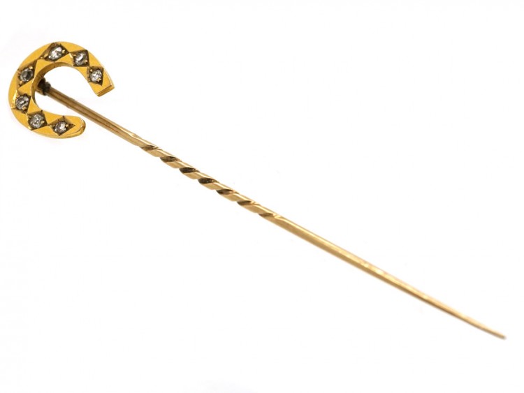 Victorian 18ct Gold & Diamond Horseshoe Tie Pin