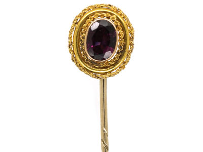 Victorian 15ct Gold & Almandine Garnet Tie Pin