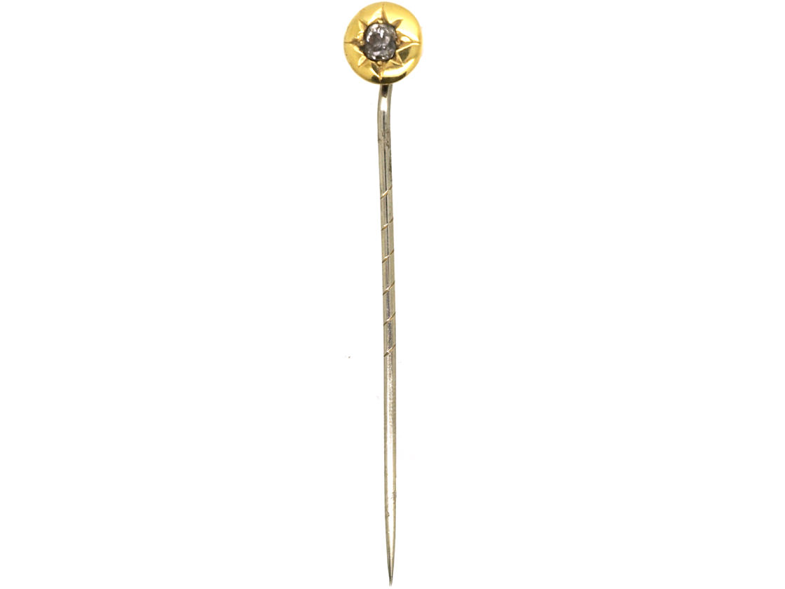 Victorian 15ct Gold & Diamond Tie Pin (989D) | The Antique Jewellery ...