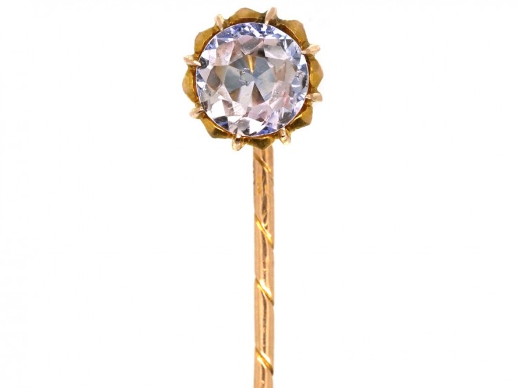 Edwardian 15ct Gold & Pale Pink Sapphire Tie Pin