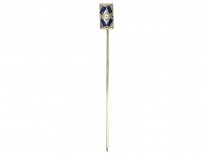 Art Deco Sapphire & Diamond Rectangular Tie Pin