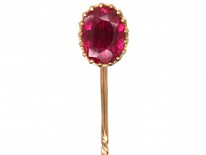 Art Deco 9ct Gold & Synthetic Ruby Tie Pin