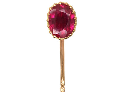 Art Deco 9ct Gold & Synthetic Ruby Tie Pin