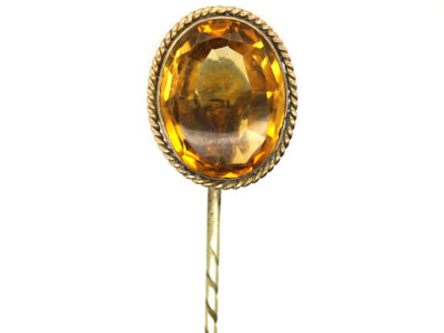 Edwardian 9ct Gold & Citrine Tie Pin