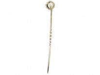 Rock Crystal White Gold Tie Pin