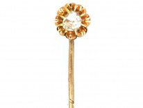 Victorian 18ct Gold & Rose Diamond Tie Pin