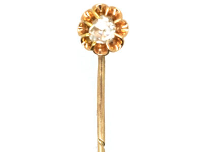 Victorian 18ct Gold & Rose Diamond Tie Pin