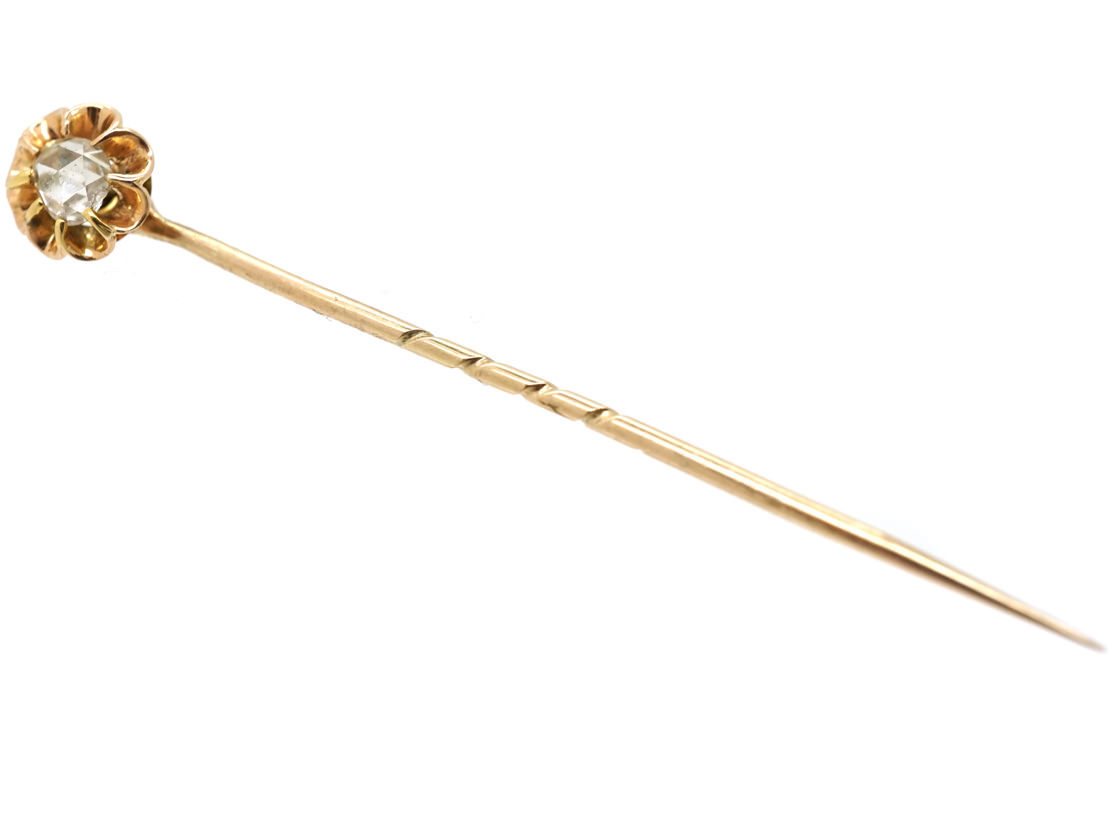 Victorian 18ct Gold & Rose Diamond Tie Pin (107SS) | The Antique ...