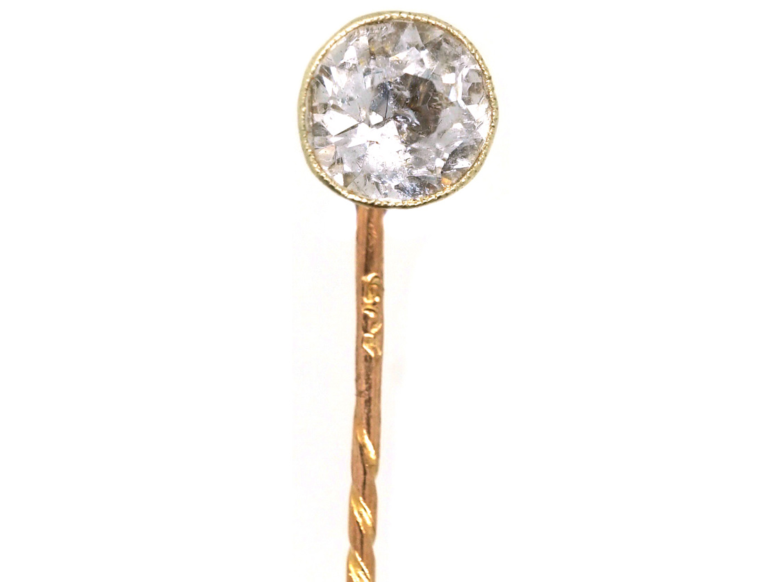 Edwardian 9ct Gold & Rock Crystal Tie Pin (96SS) The Antique