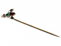 Georgian Silver & Coloured Paste Tie Pin of a Bug