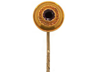 Victorian 15ct Gold & Garnet Tie Pin