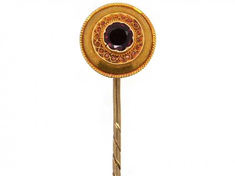 Victorian 15ct Gold & Garnet Tie Pin